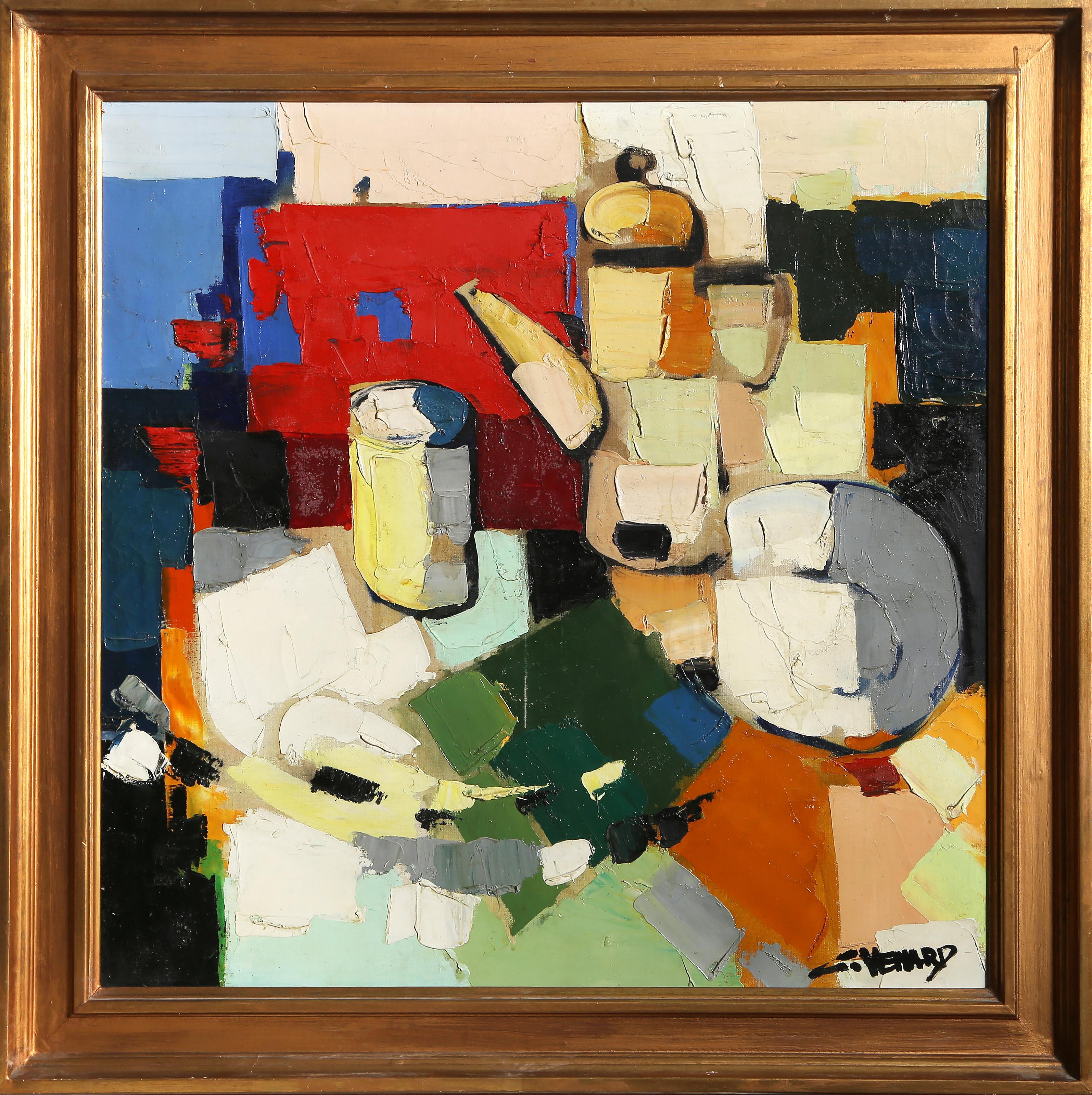 Still-Life Painting di Claude Vénard - Nature morte au vase, Pittura ad olio moderna su tela di Claude Venard