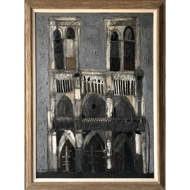 Landscape Painting di Claude Vénard - Notre Dame de Paris