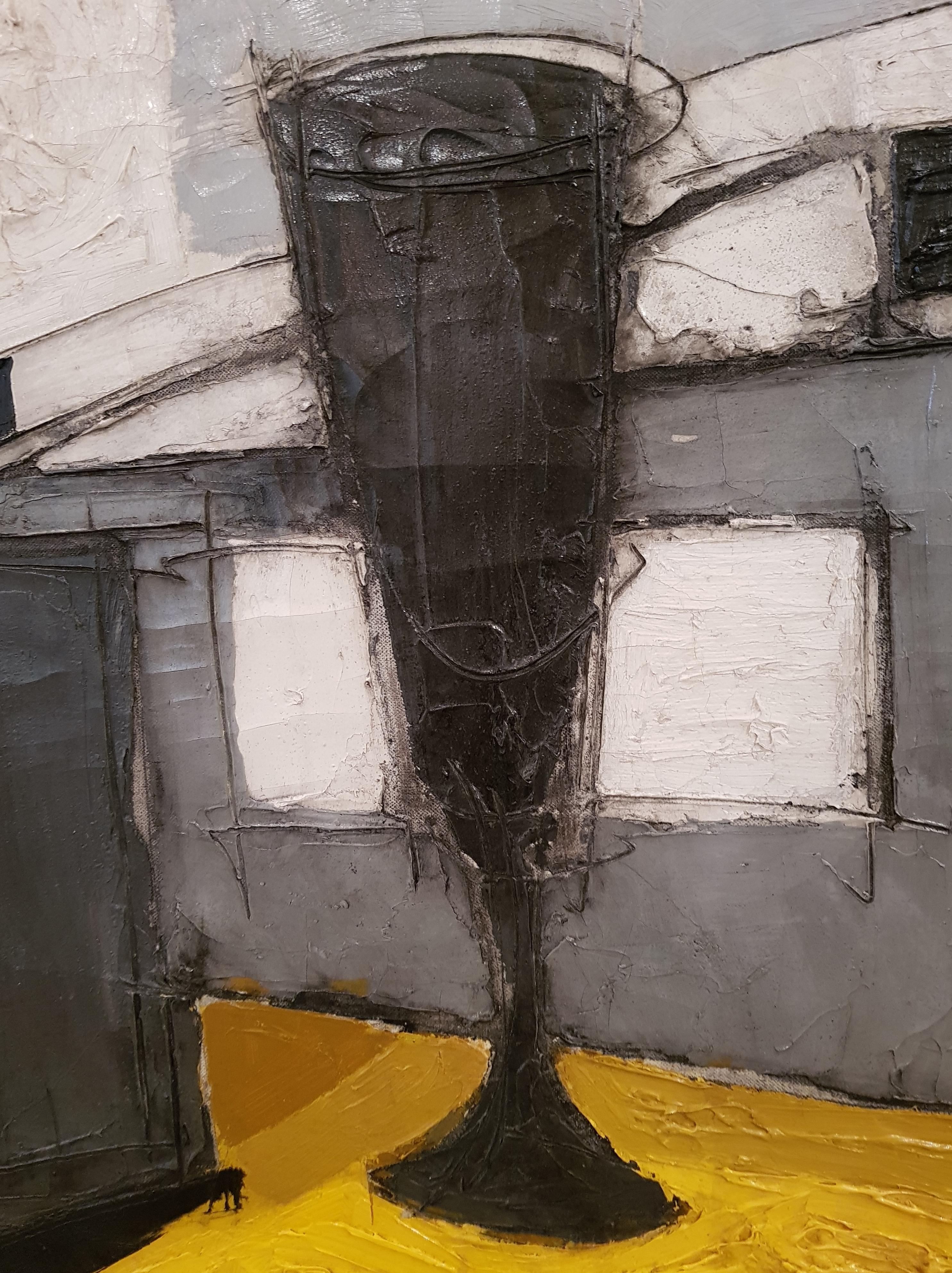 Claude Venard ha creato pezzi con composizioni strutturate che esplorano gli oggetti di tutti i giorni con colori audaci e astrazione geometrica. La sua natura morta 