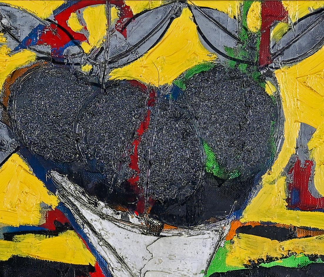 'Carte da gioco' Pittura astratta del XX secolo Natura morta, frutta, carte da gioco in vendita 1