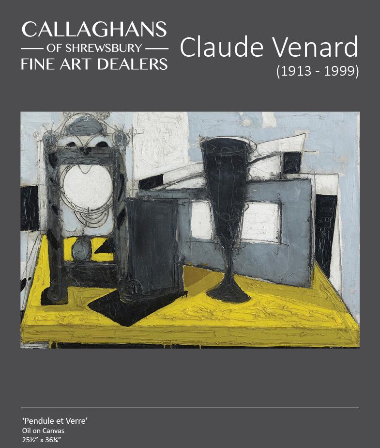 Post-Cubist 20th Century Still-Life painting 'Pendule et Verre' Yellow & Black For Sale 3