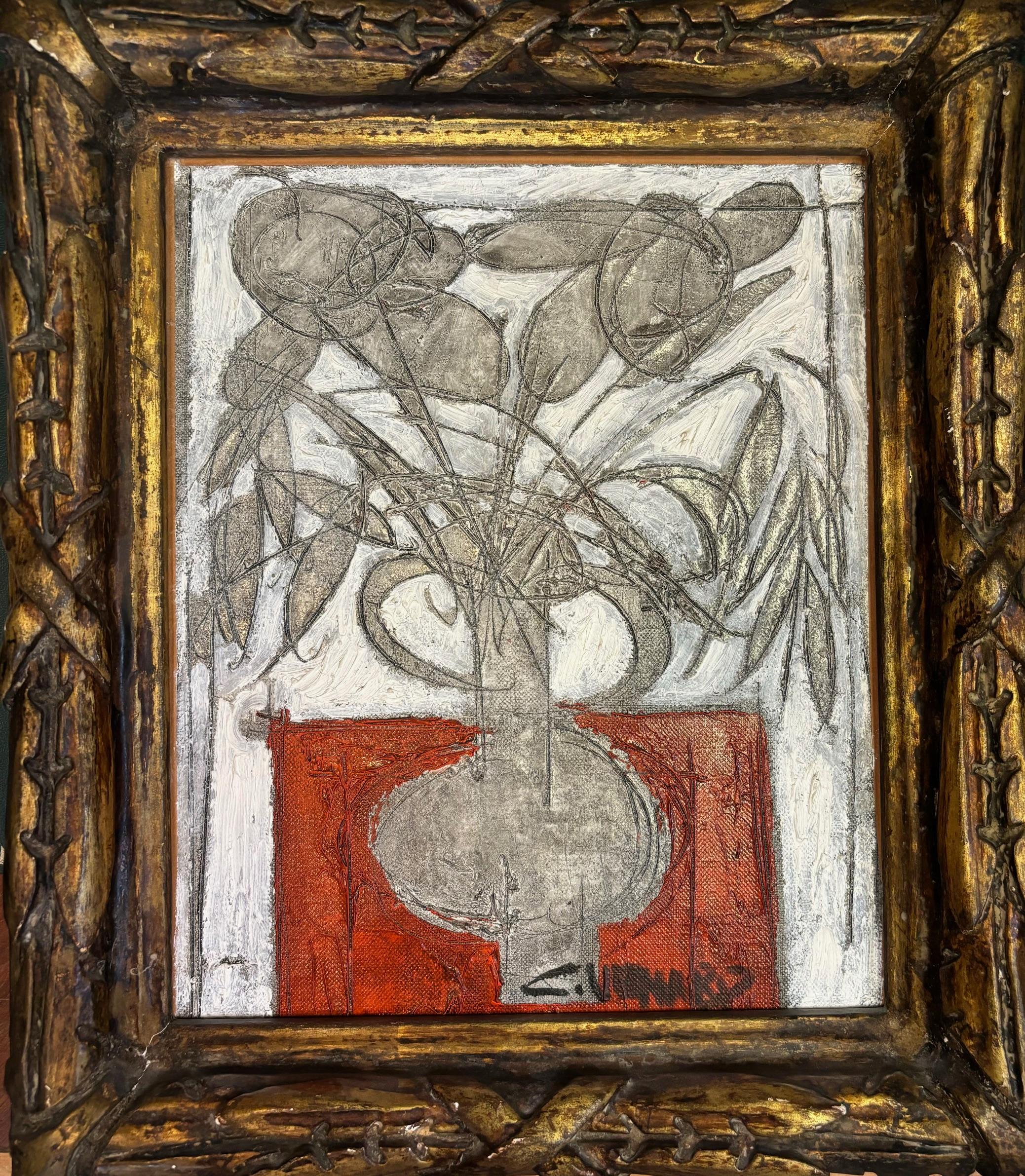 Still life by Claude Venard - Oil on canvas 22x28 cm - Cubist Painting by Claude Vénard