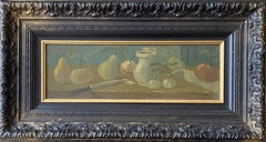 Stillleben mit Früchten – Original Öl auf Tafel, handsigniert