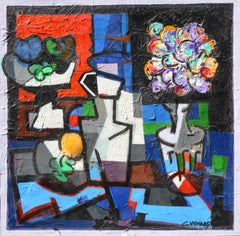 Still Life  with Vase of Flowers, Fruit and Jug, ca 1958