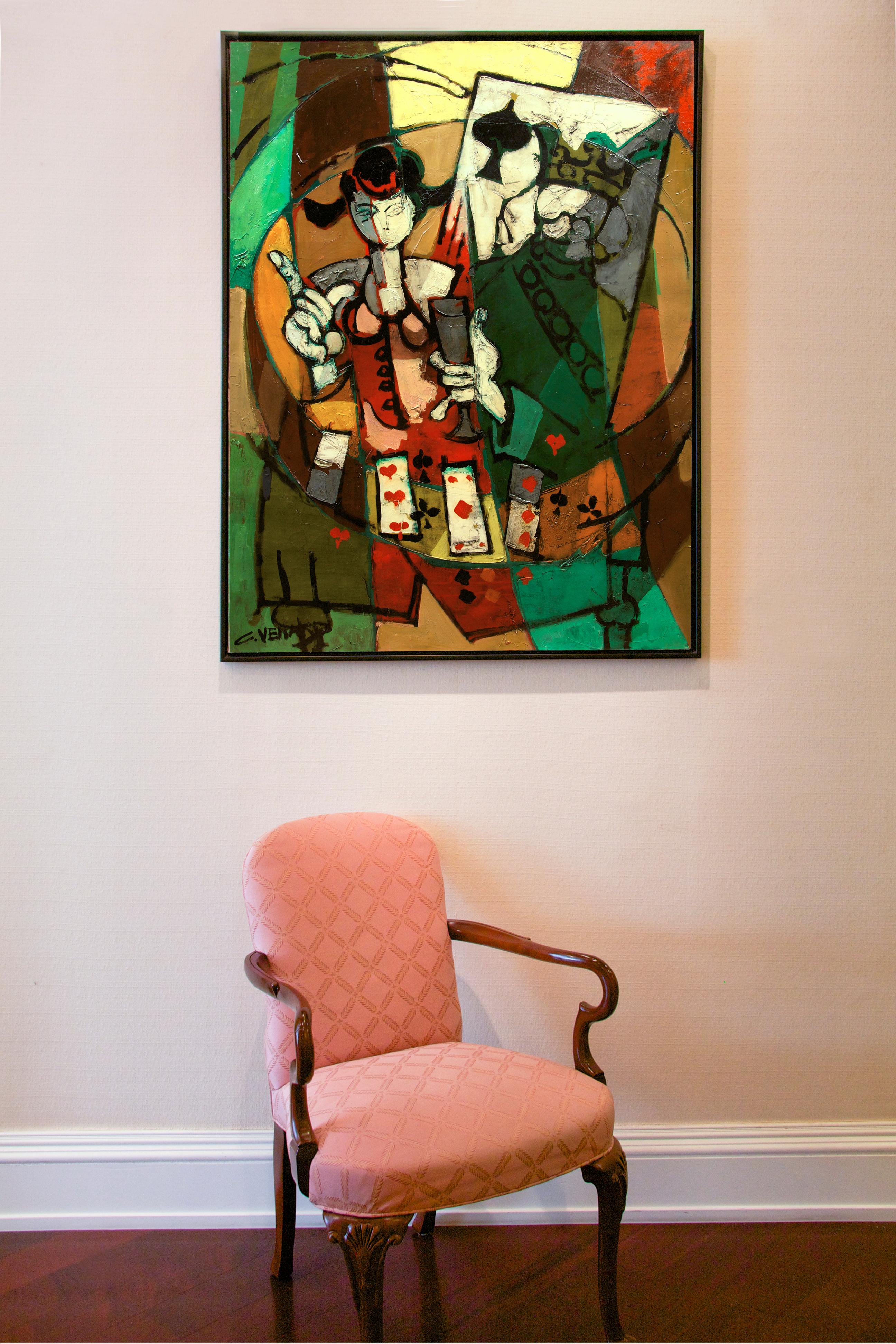 Fortune Teller, ca. 1973 – Painting von Claude Vénard