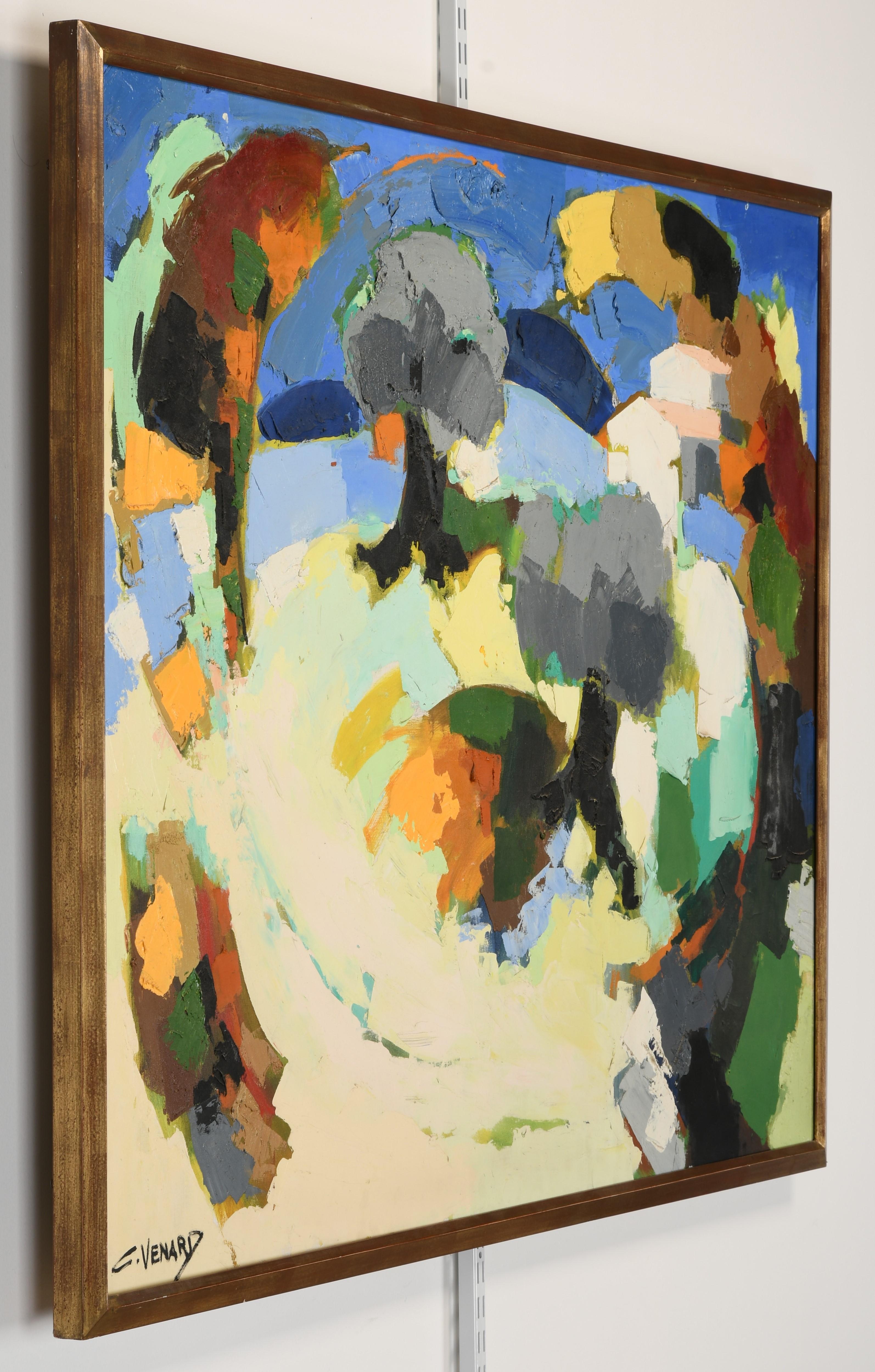 Claude Venard Post Cubist Oil Painting, 1970 7