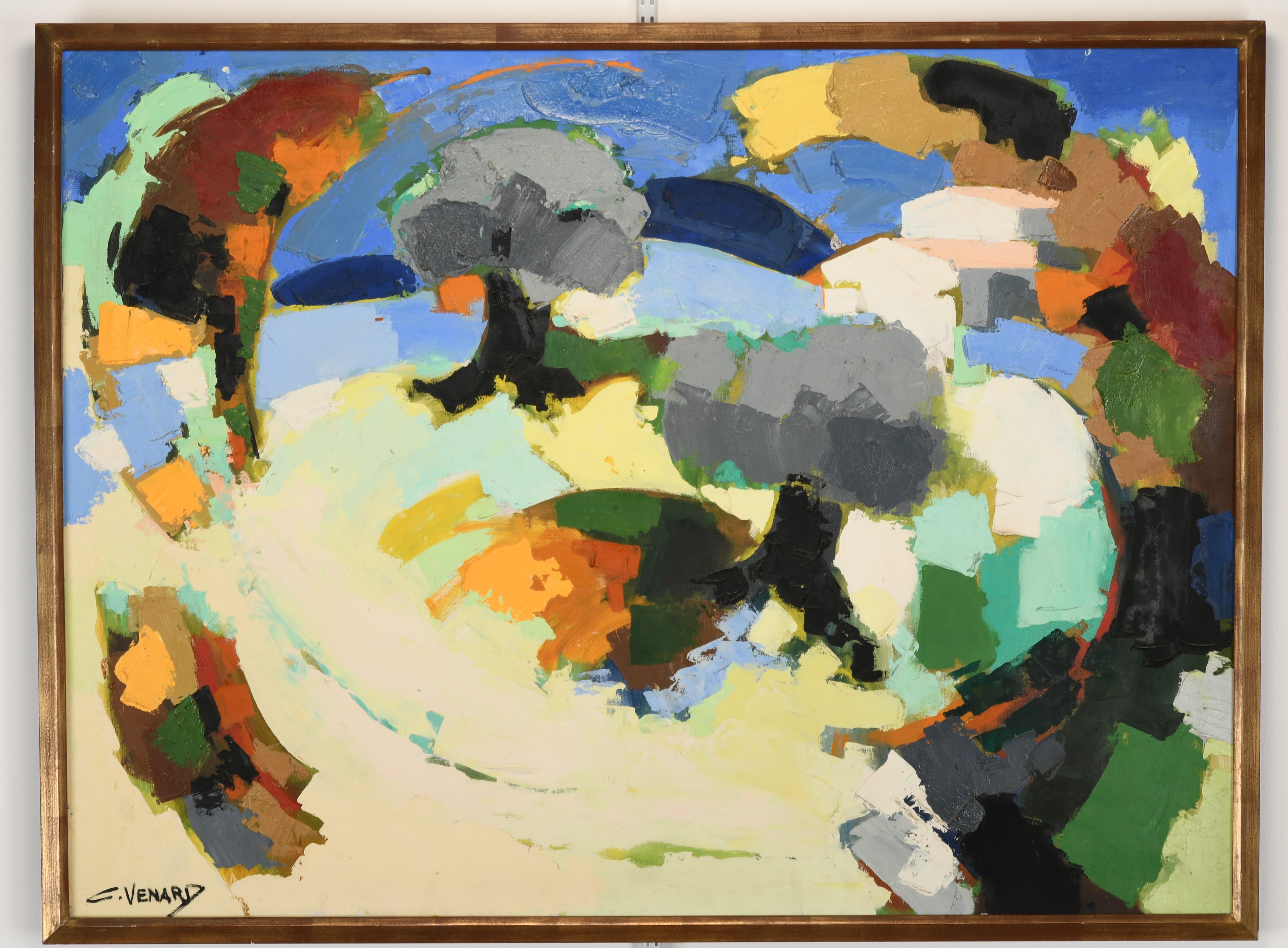 Claude Venard Post Cubist Oil Painting, 1970 3