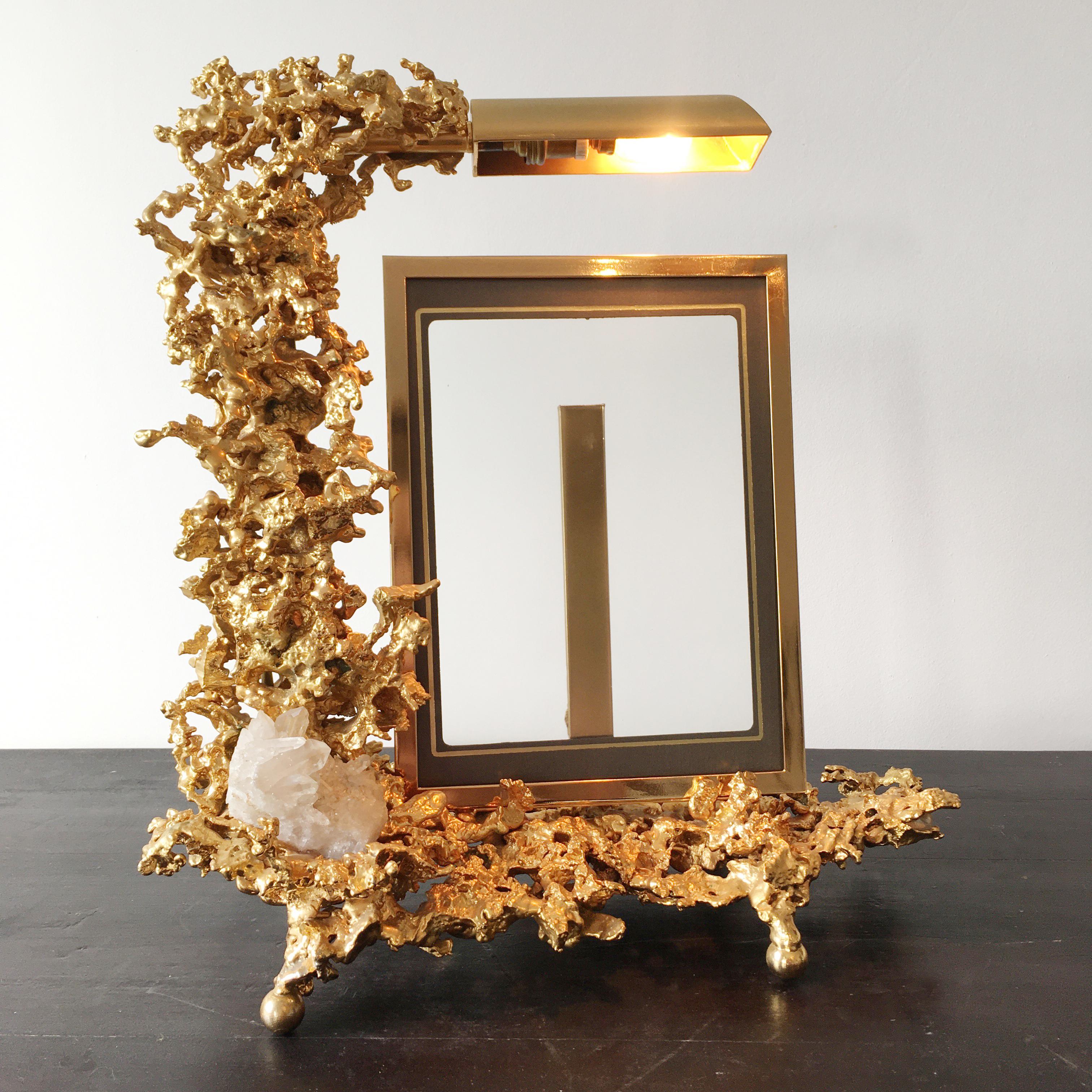 French Claude Victor Boeltz 24 Karat Gold-Plated 'Exploded' Photograph Frame For Sale