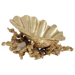 Centre de table Claude Victor Boeltz en bronze doré et quartz France