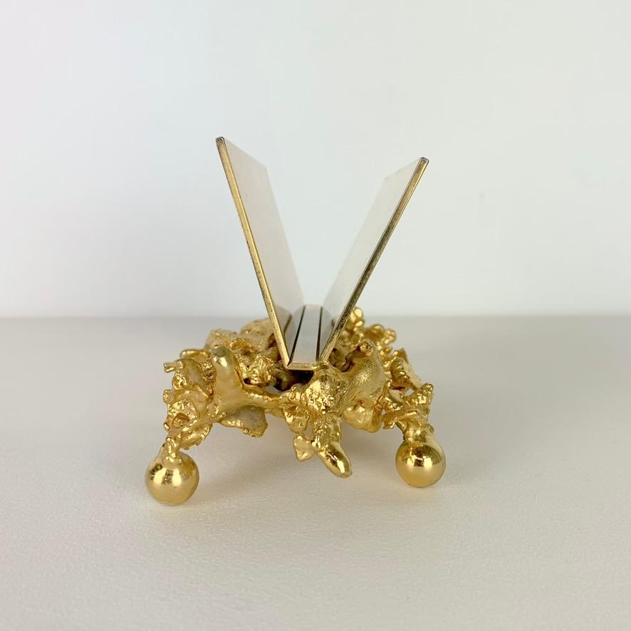 Claude Victor Boeltz Gilt Bronze Letter Holder, circa 1970, France. For Sale 4