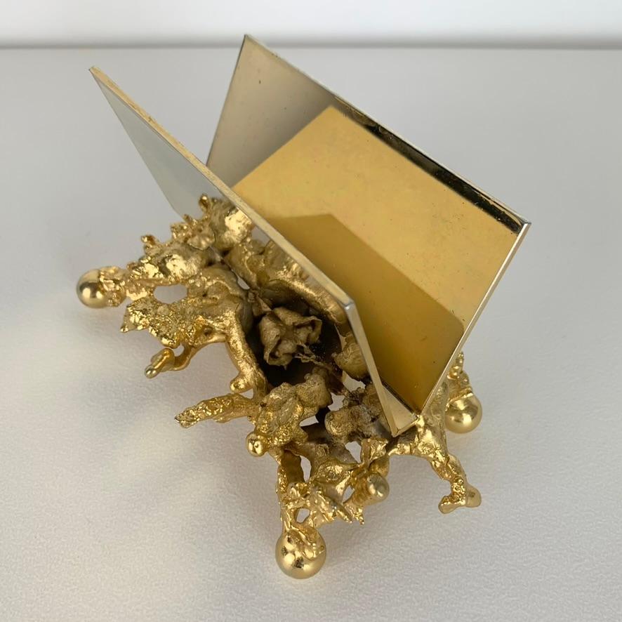 Claude Victor Boeltz Gilt Bronze Letter Holder, circa 1970, France. For Sale 8