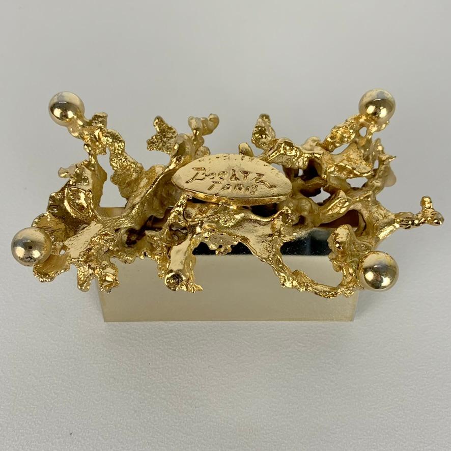 Claude Victor Boeltz Gilt Bronze Letter Holder, circa 1970, France. For Sale 9