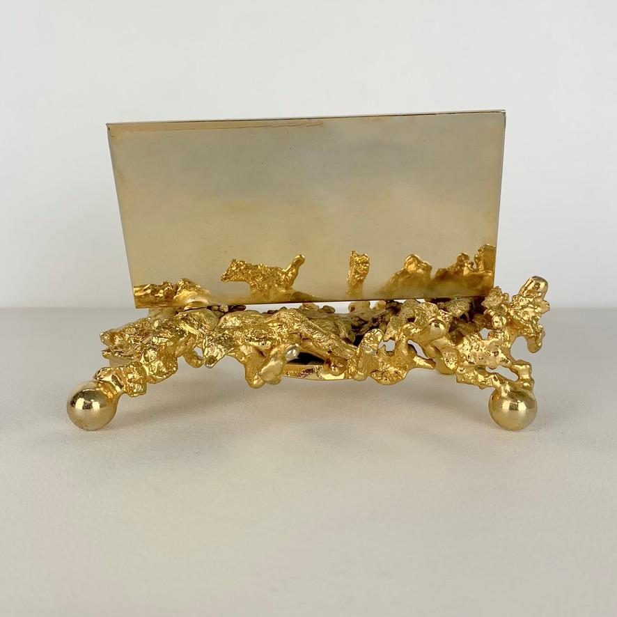 Claude Victor Boeltz Gilt Bronze Letter Holder, circa 1970, France. In Good Condition For Sale In Brussels, BE
