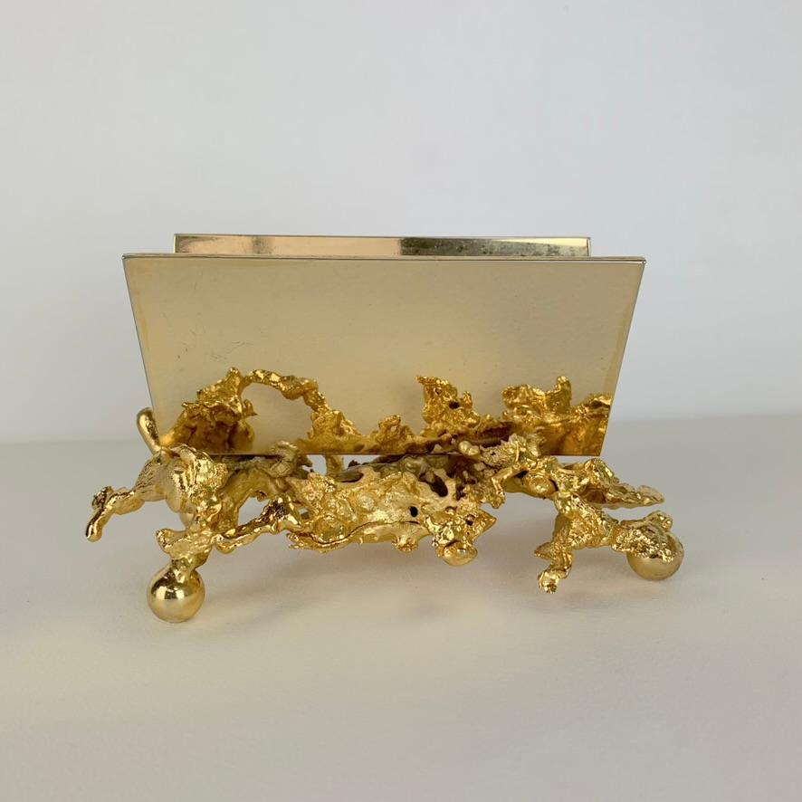 Late 20th Century Claude Victor Boeltz Gilt Bronze Letter Holder, circa 1970, France. For Sale