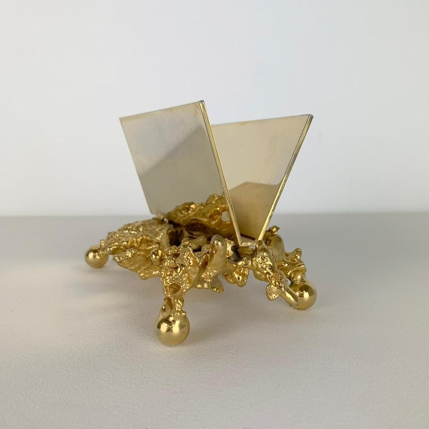 Claude Victor Boeltz Gilt Bronze Letter Holder, circa 1970, France. For Sale 2