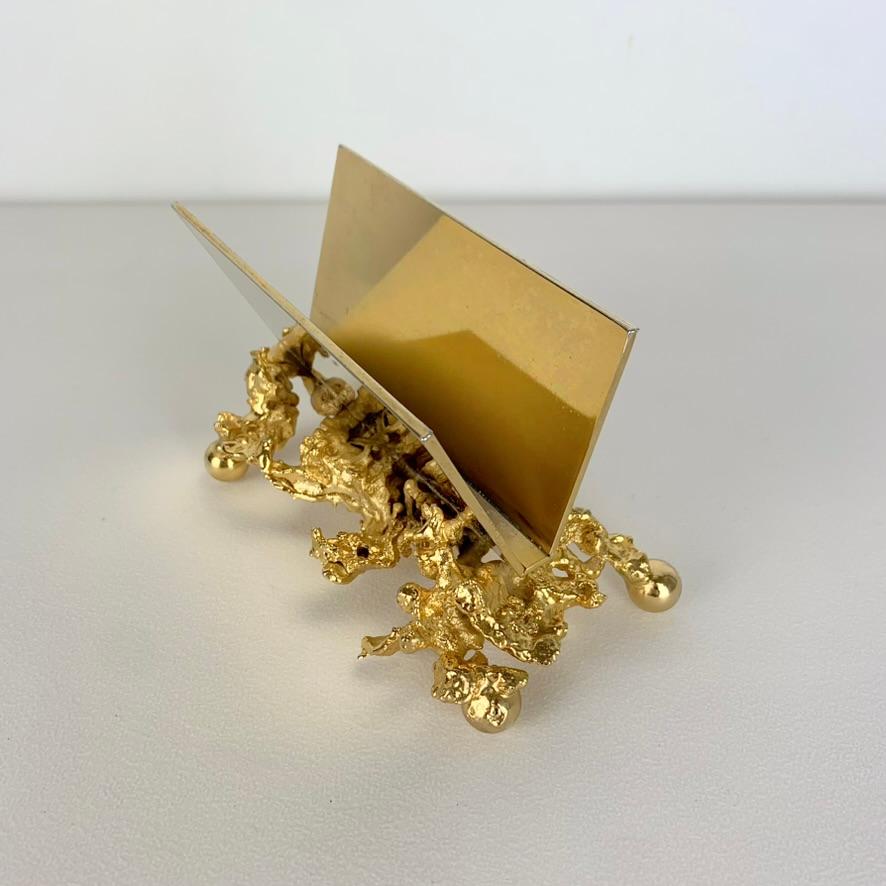 Claude Victor Boeltz Gilt Bronze Letter Holder, circa 1970, France. For Sale 3