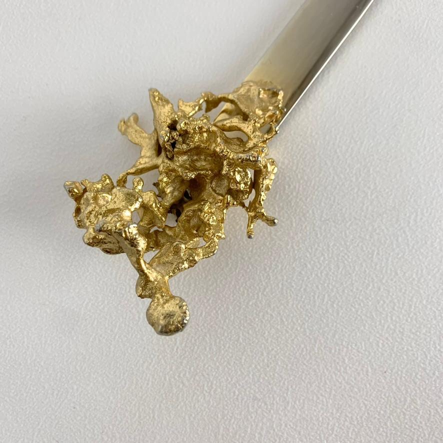 Claude Victor Boeltz Gilt Bronze Letter Opener, circa 1970, France. For Sale 5