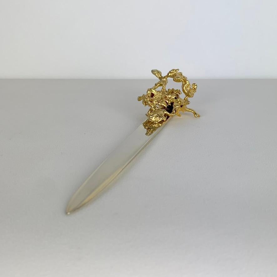 Claude Victor Boeltz Gilt Bronze Letter Opener, circa 1970, France. For Sale 6
