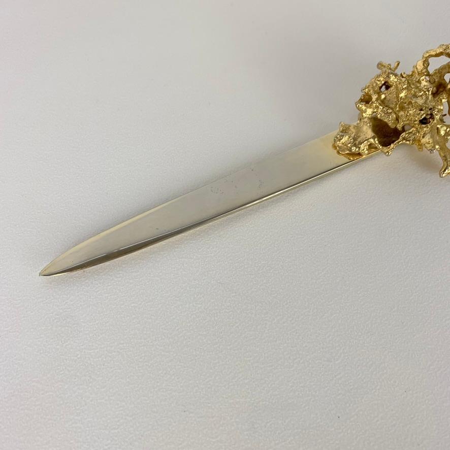 Claude Victor Boeltz Gilt Bronze Letter Opener, circa 1970, France. For Sale 10