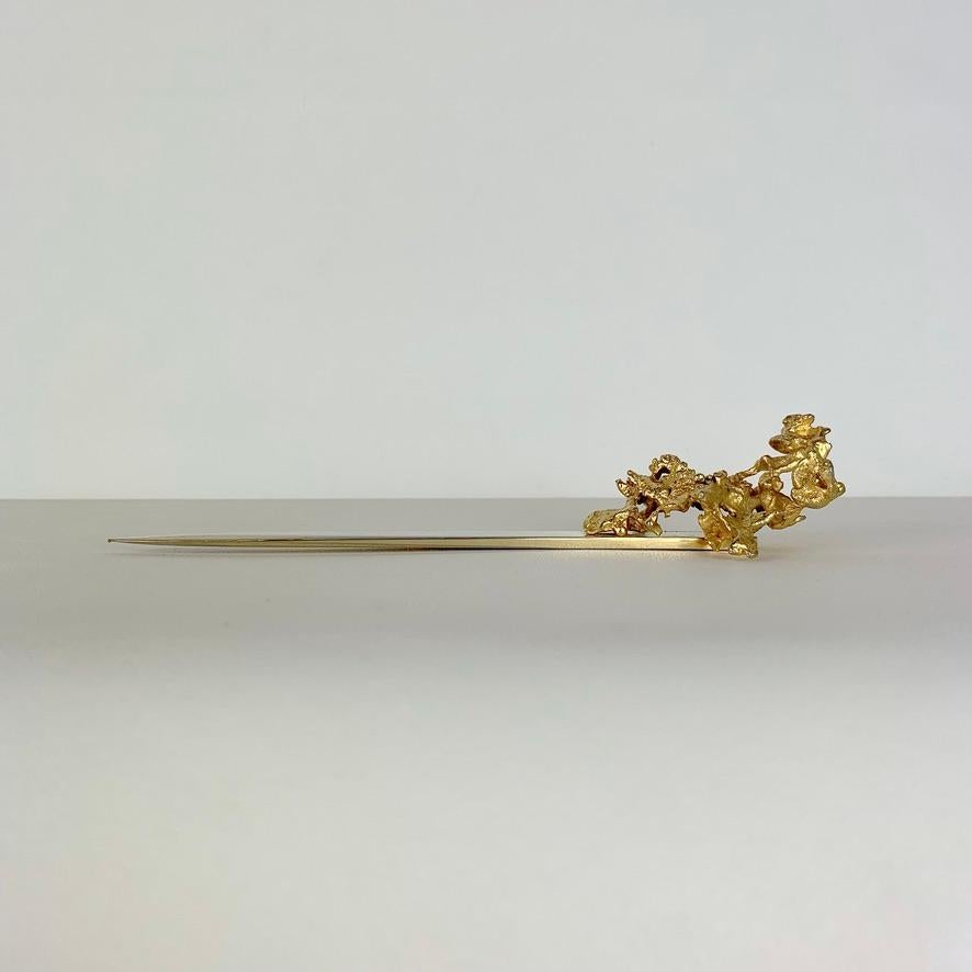 Claude Victor Boeltz Gilt Bronze Letter Opener, circa 1970, France. In Good Condition For Sale In Brussels, BE