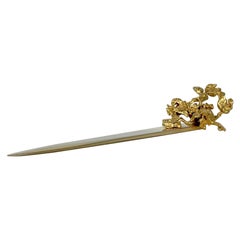 Claude Victor Boeltz Gilt Bronze Letter Opener, circa 1970, France.