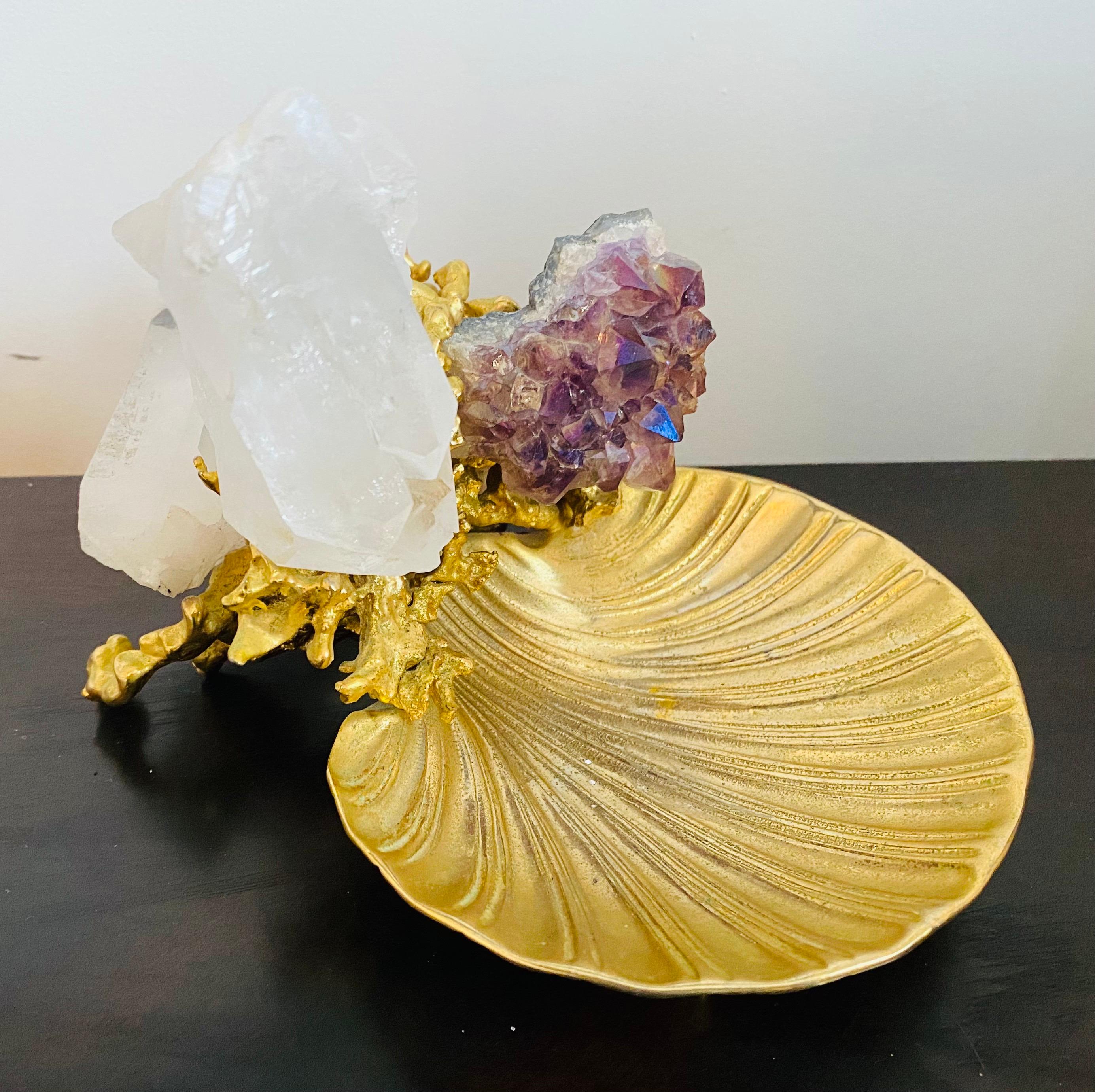 Sculpture de table française en cristal doré Claude Victor Boeltz des années 1970 en vente 5