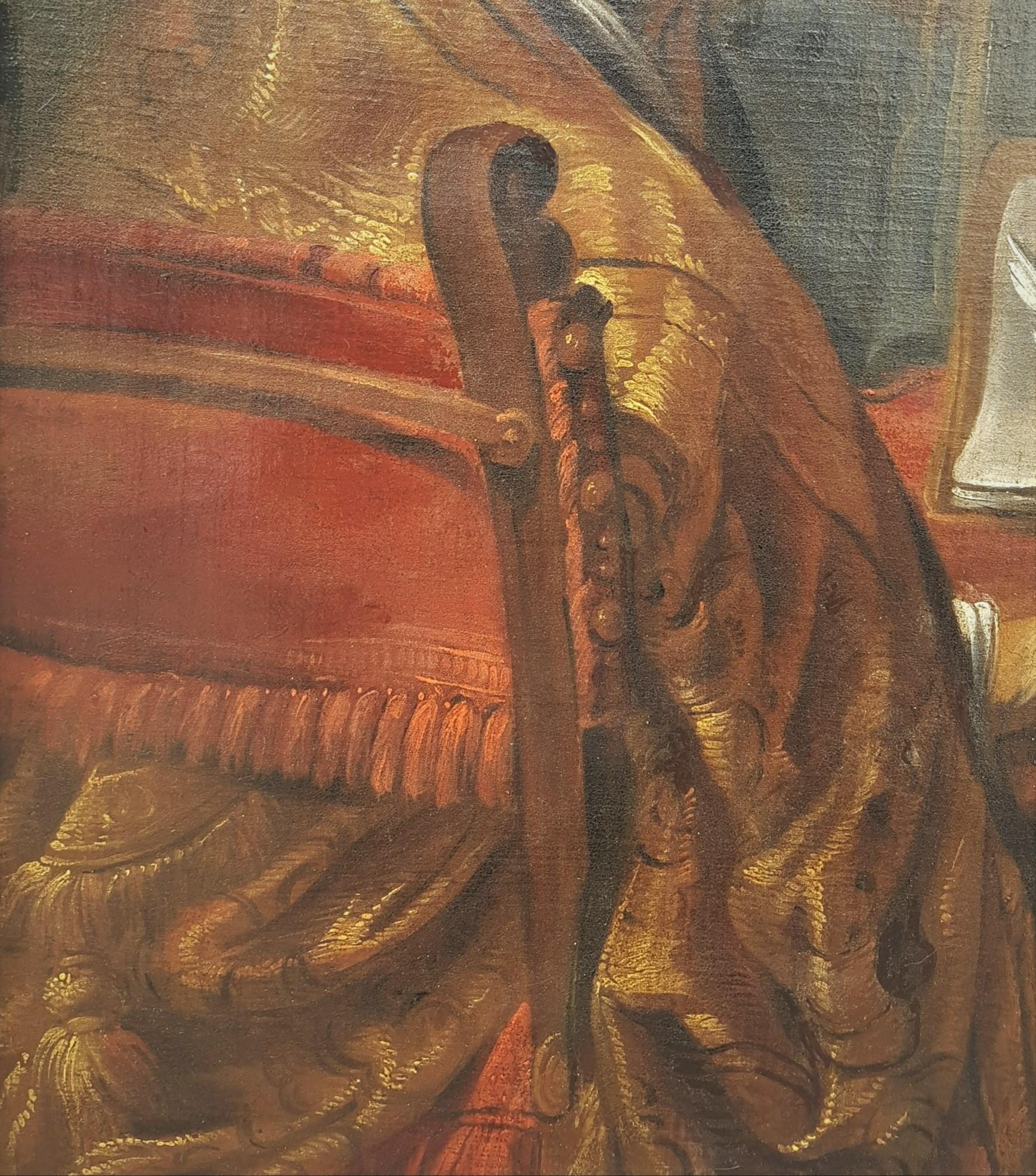 Religiöses Gemälde, VIGNON Caravaggio, Anhänger, Ölgemälde, Saint Gregory, 17. 18. Jahrhundert (Alte Meister), Painting, von Claude Vignon (Tours, 1593 - Paris, 1670)