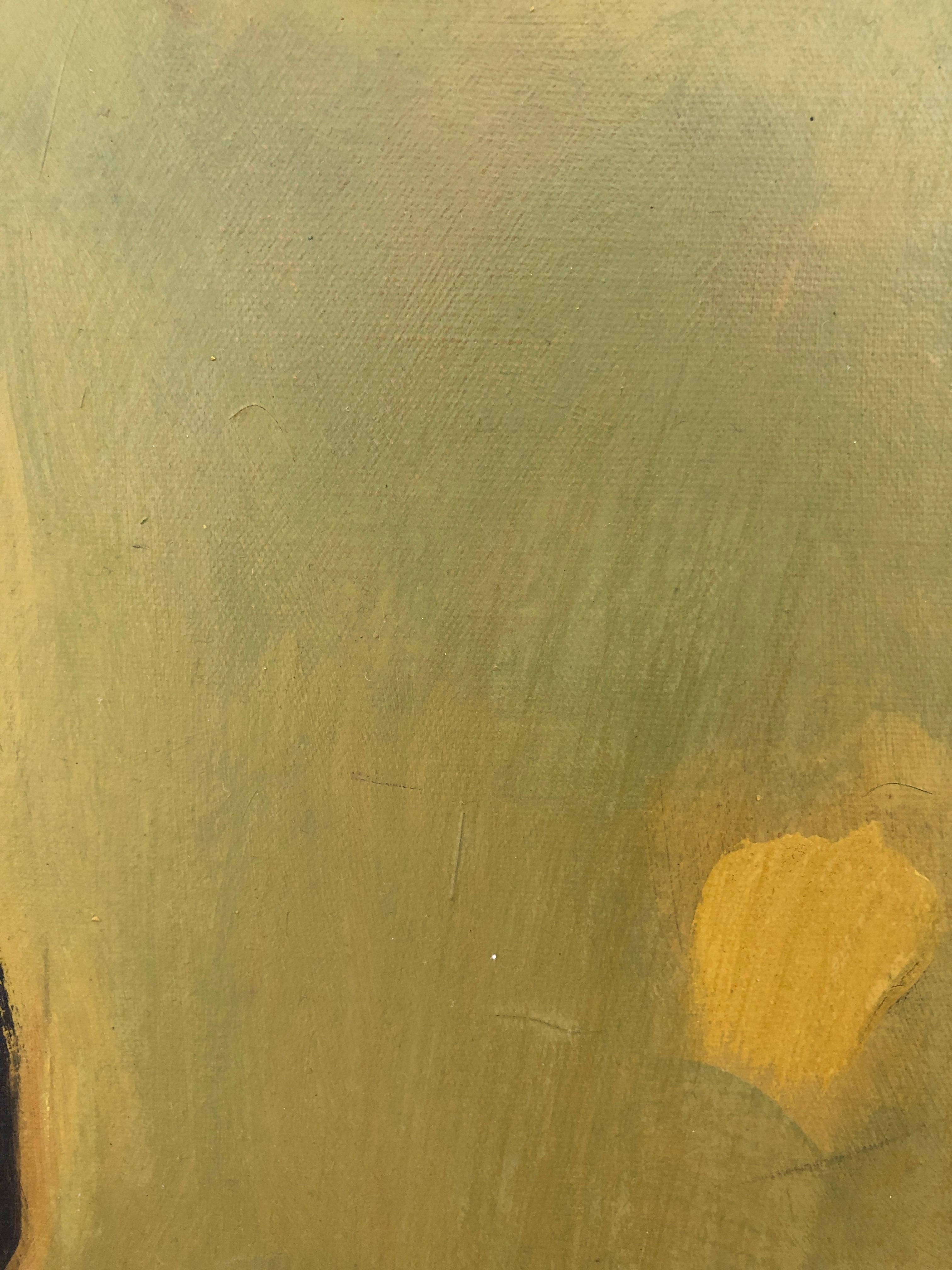 Comedia - Brown Abstract Painting by Claude Voutat