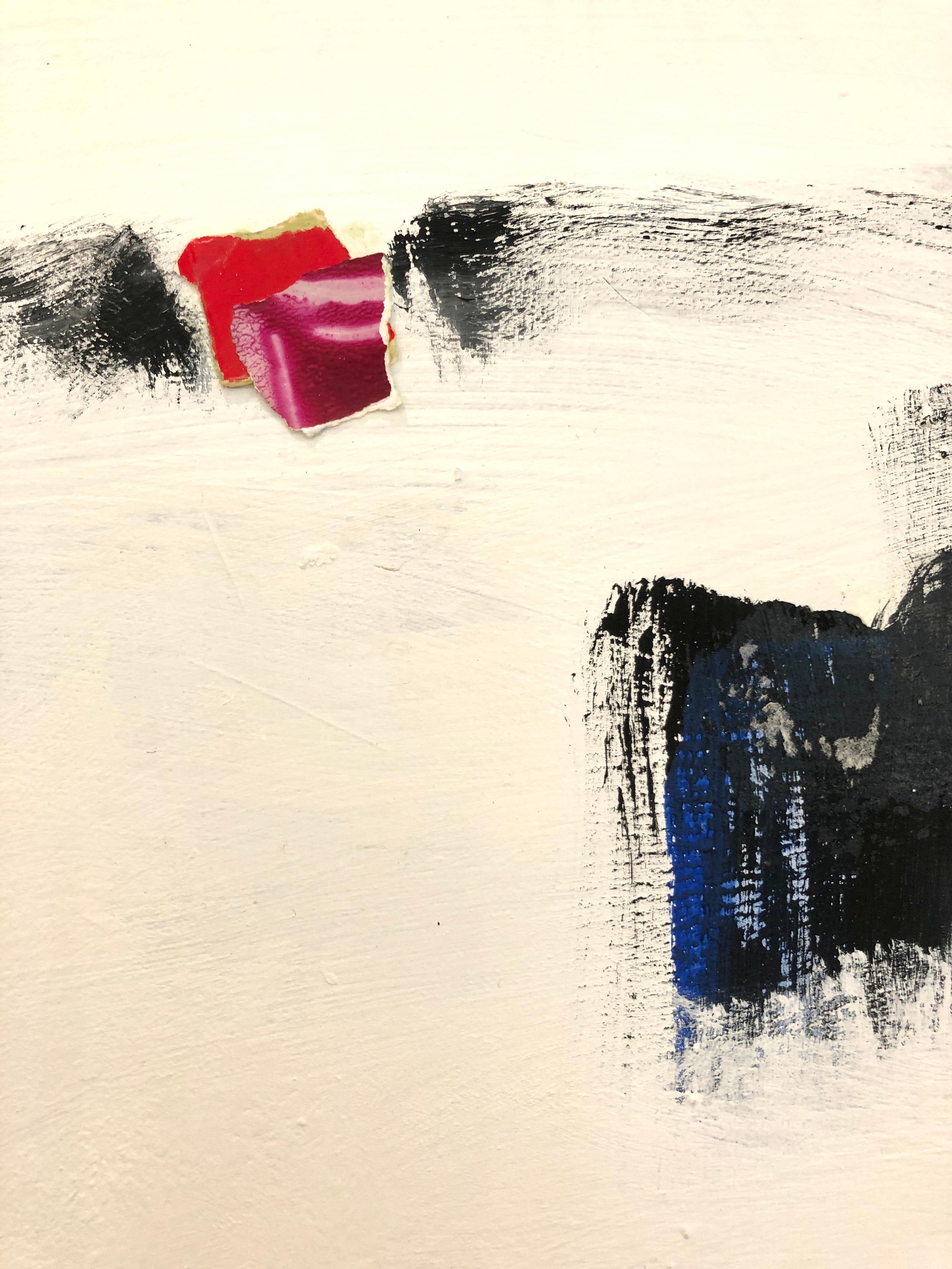 Tracks - Gray Abstract Painting by Claude Voutat