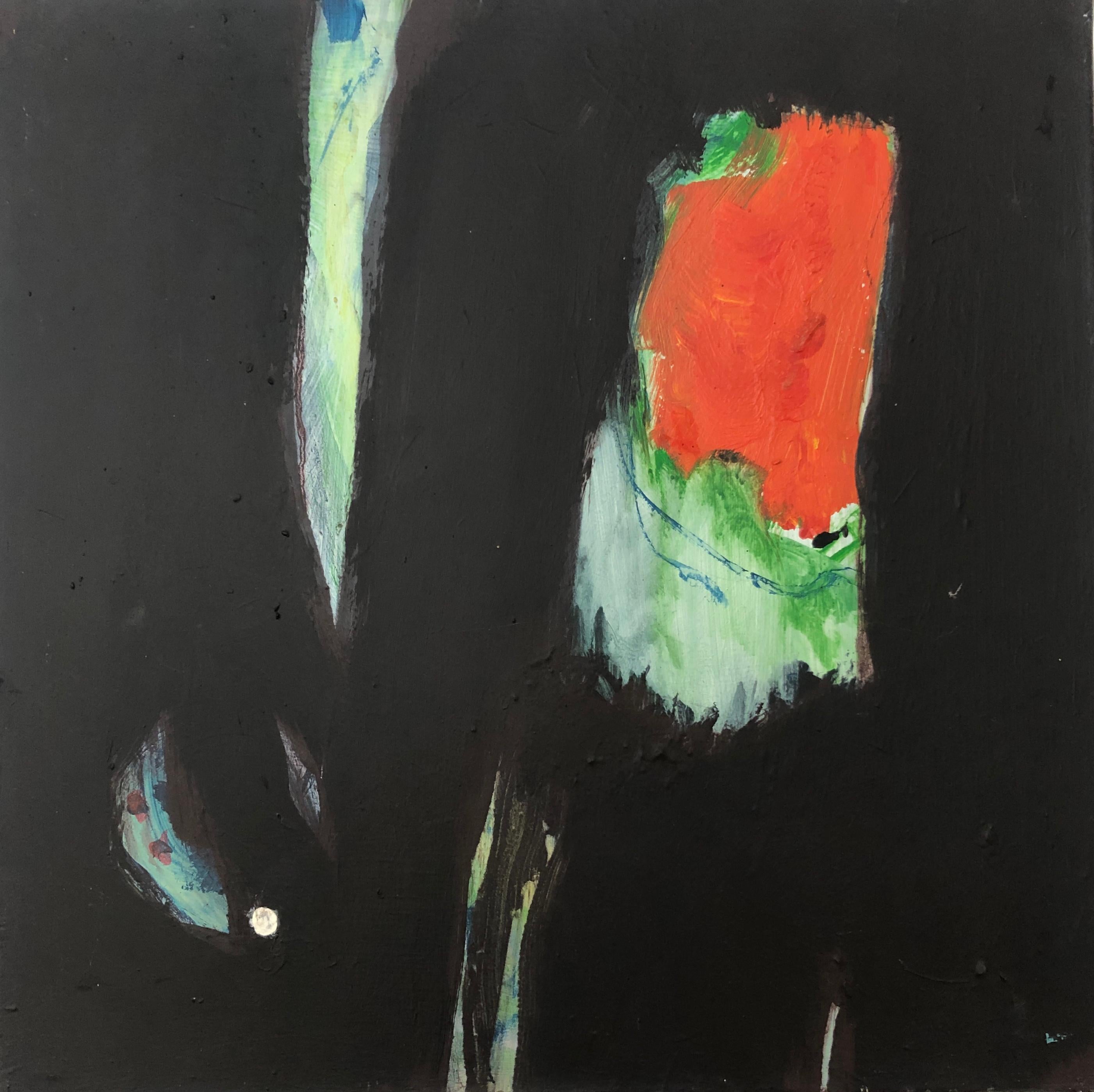 Claude Voutat Abstract Painting – Weißer Punkt