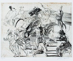 Vintage "Le Bouclier, " Original Drypoint Etching signed by Claude Weisbuch