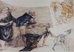 « Le Portrait Equestre », lithographie originale en couleur signée par Claude Weisbuch