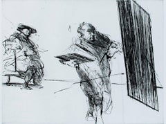 "Le Portrait Termine", puntasecca originale firmata da Claude Weisbuch