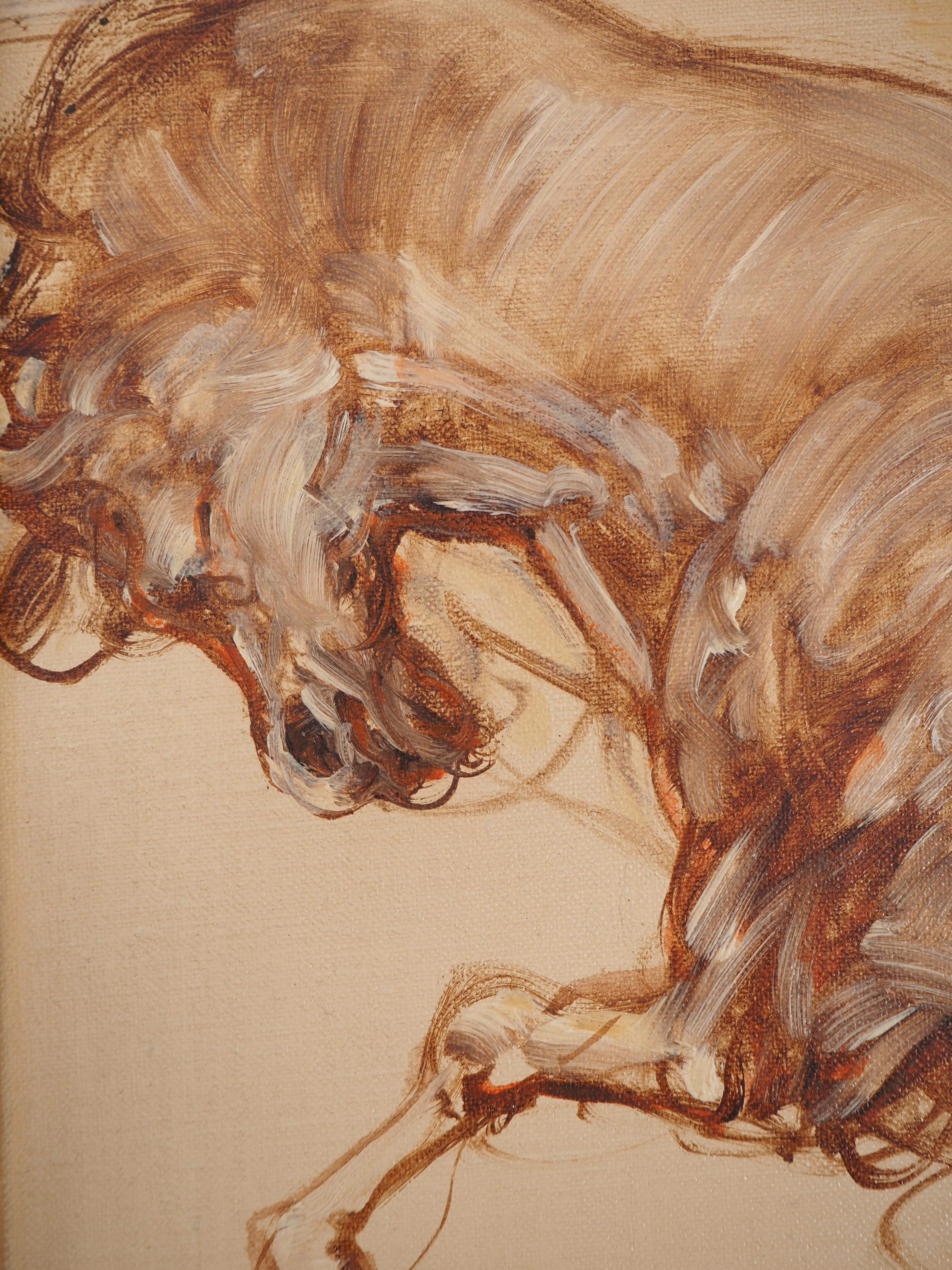 Caballo en el circo - Óleo original sobre lienzo, firmado #FRAMED en venta 3