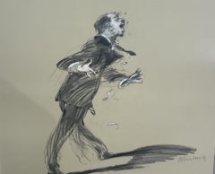 Portrait d'homme rehaussé signé en bas à droite à vue