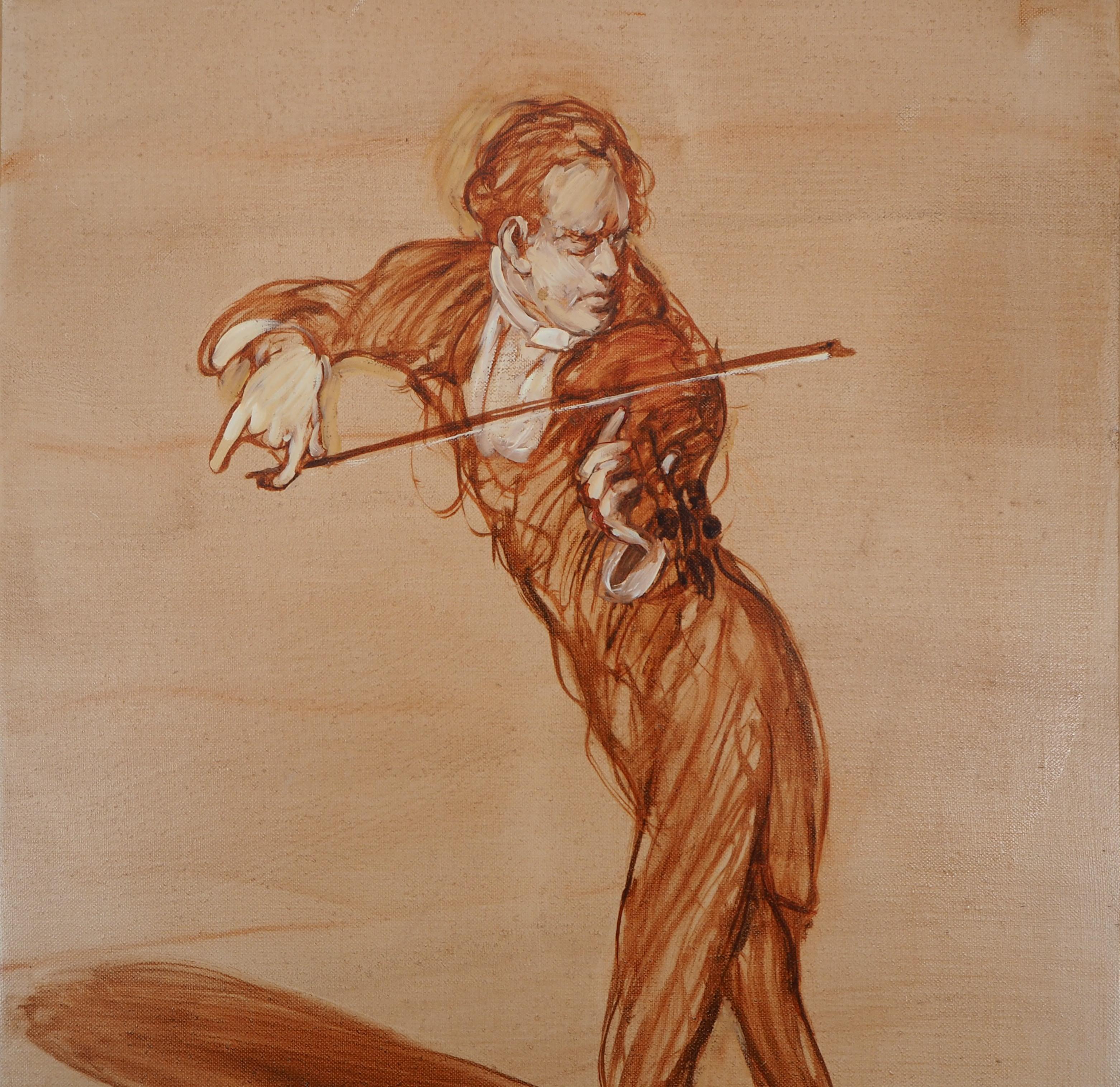 Violin : The Soloist - Original Oil on Canvas, Signed 1