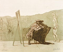 "Anatomie d'Un Reve, " Grabado original de boceto figurativo firmado