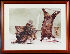 'Boeuf Ecorche' litografia originale firmata, Rembrandt con bue macellato anni '70