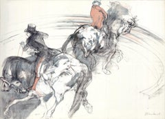 Claude Weisbuch-Deux Cavaliers-21,5" x 30"-Lithographie signée à la main