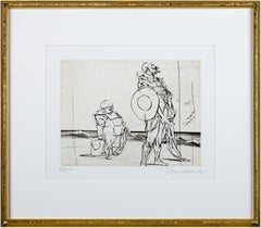 'Don Quichotte & Sancho Panza' signed drypoint from 'Don Quichotte De La Manche'