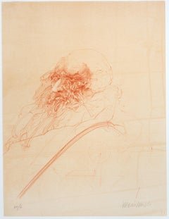 Homage A Leonard de Vinci (Portrait of Leonardo) Original lithograph