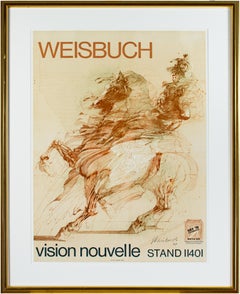 'Le Condottiere' original signed lithograph poster, knight on horseback 1970s
