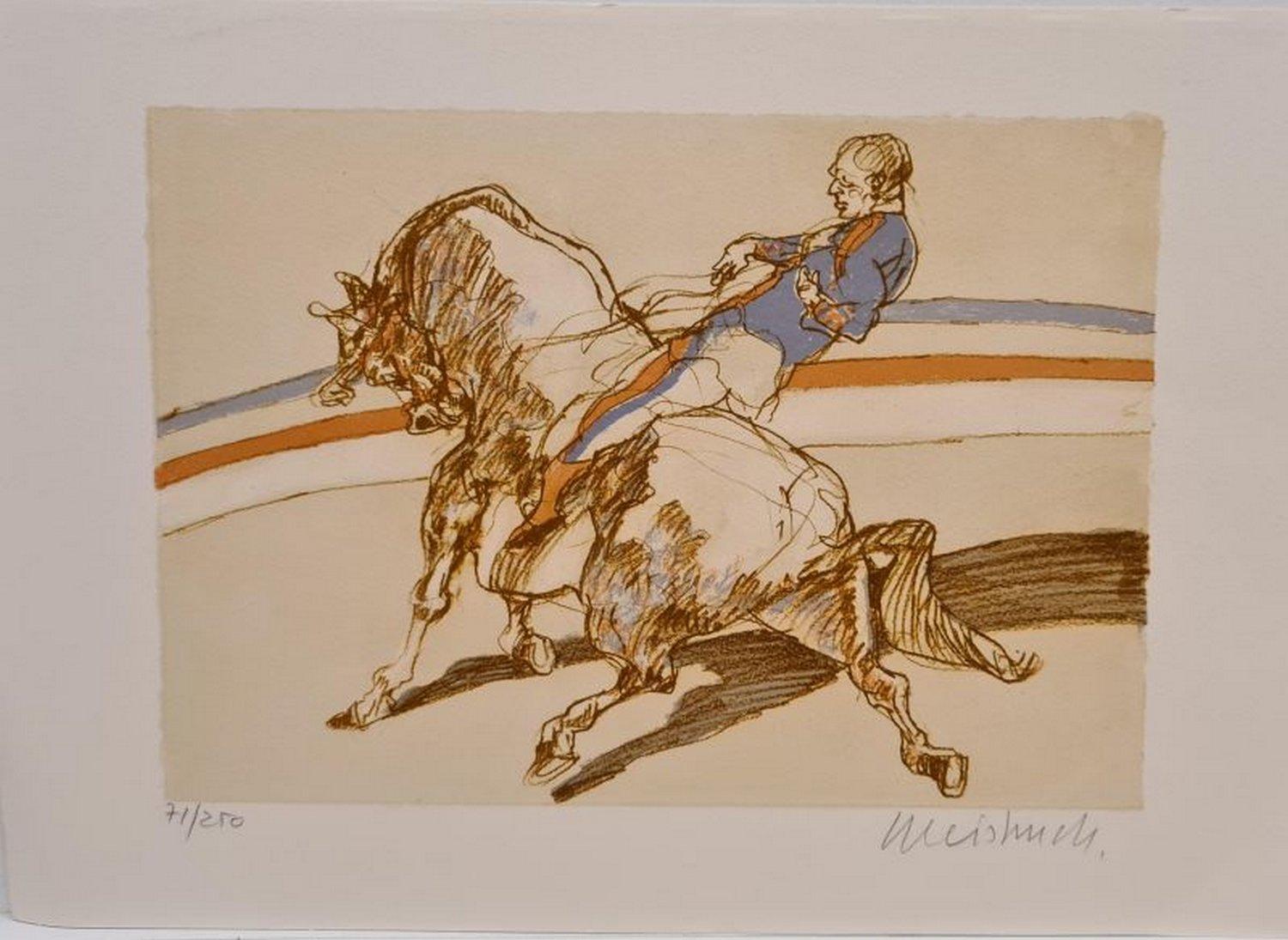 Claude Weisbuch Figurative Print – L'écuyer 