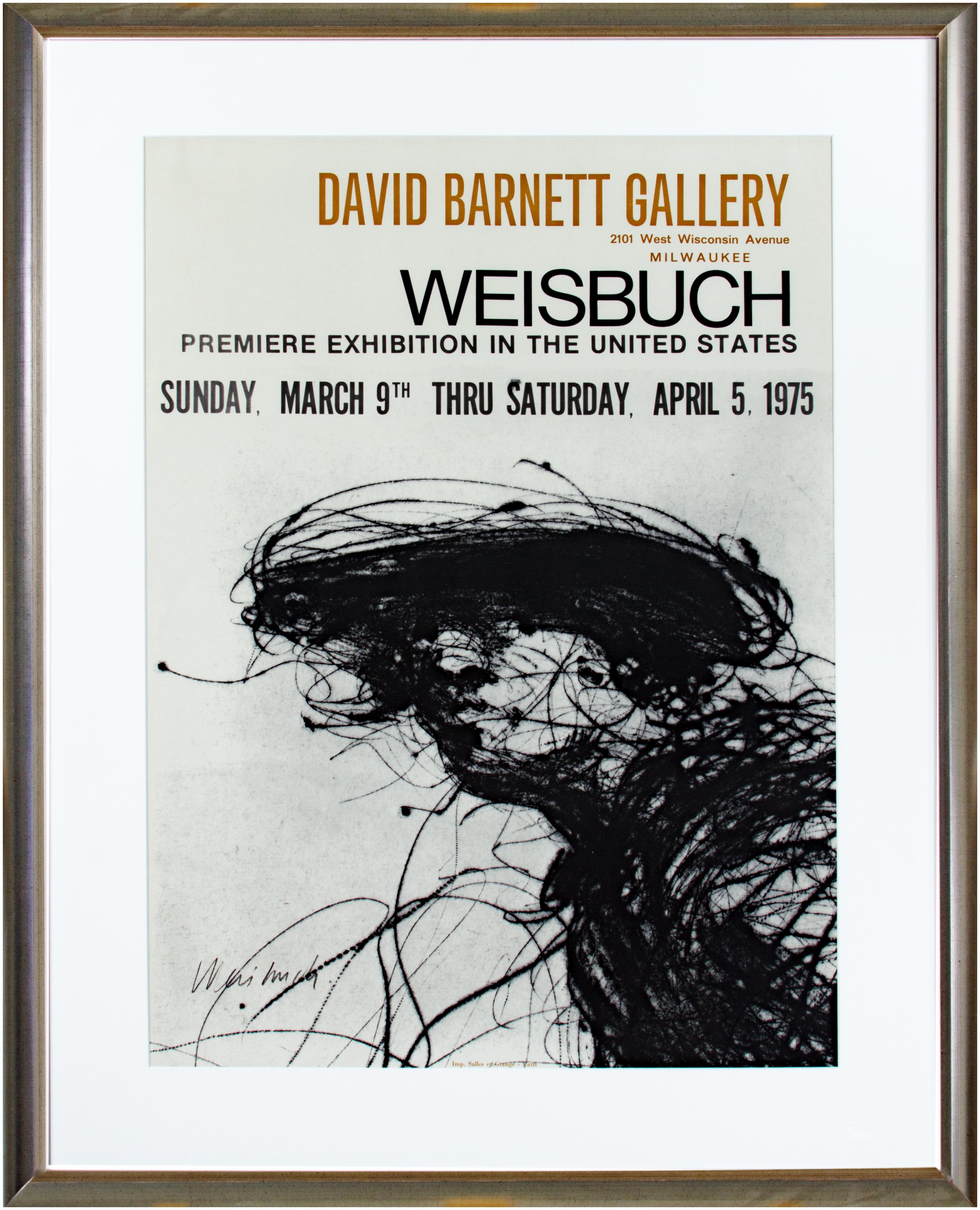 Premiere U.S. Exhibition Poster at David Barnett Gallery, signed by Weisbuch