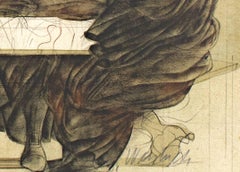 "Syndic Des Drapiers, " Original Color figurative sketch print signed