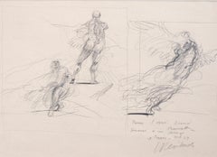 'Three Studies' original signed drawing, Venus de Milo & Victory of Samothrace