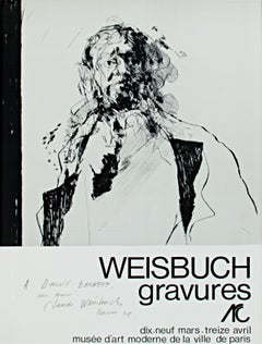 'Weisbuch gravures' original signed exhibition poster Musée d'Art Moderne Paris
