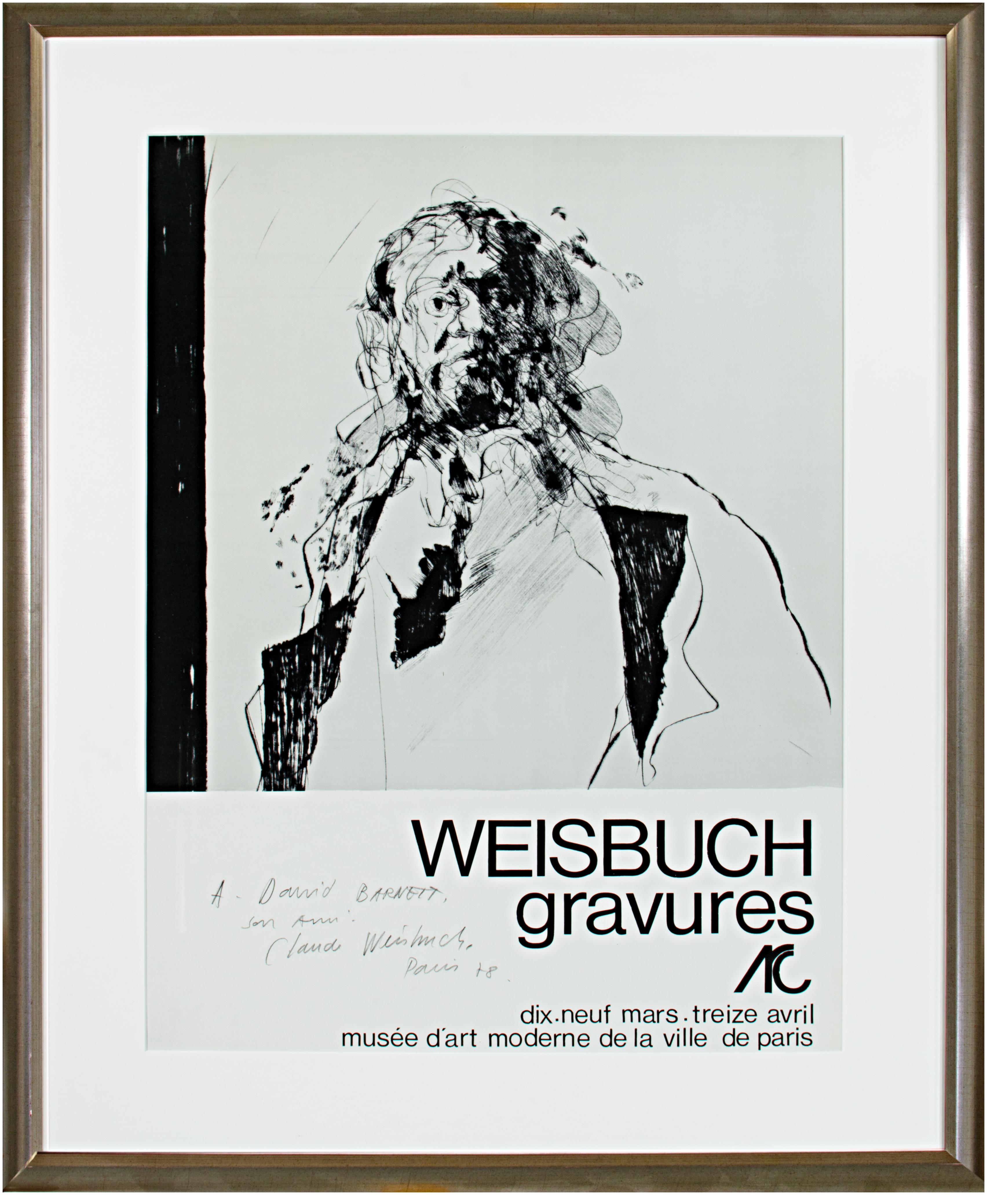 'Weisbuch gravures' original signed exhibition poster Musée d'Art Moderne Paris