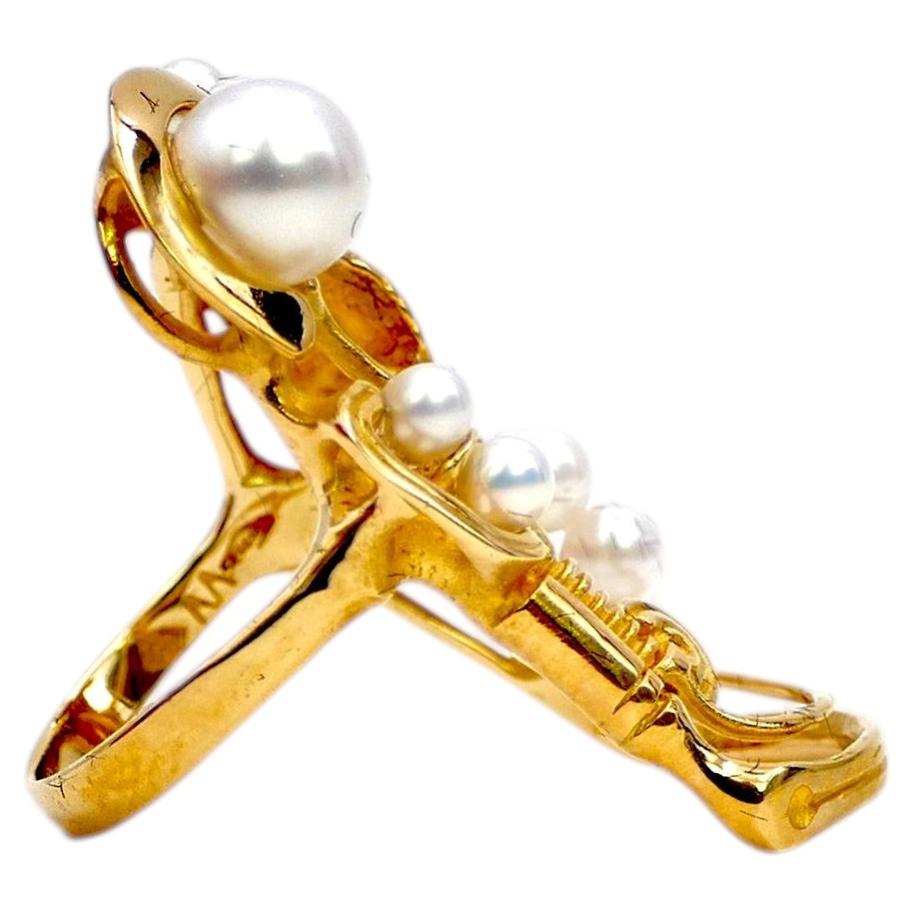 Claude Wesel gold and pearls Ring For Sale