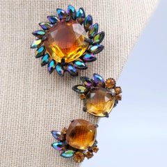 Claudette Vintage Set Brooch and Earrings 1950s